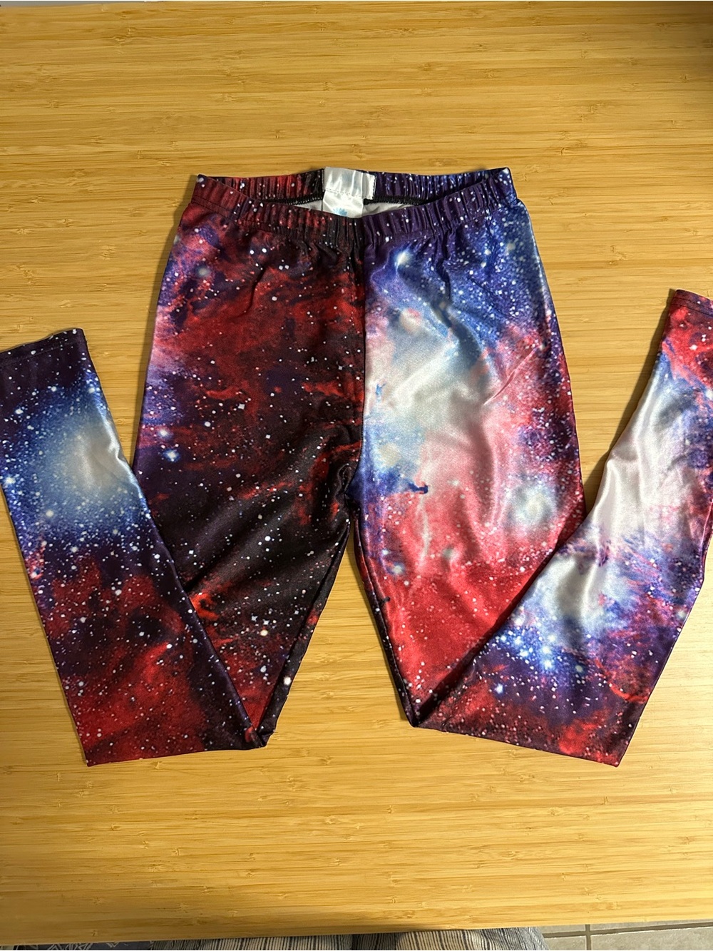 SPACE PANTS- Galaxy Print Leggings - Red, Blue & Purple